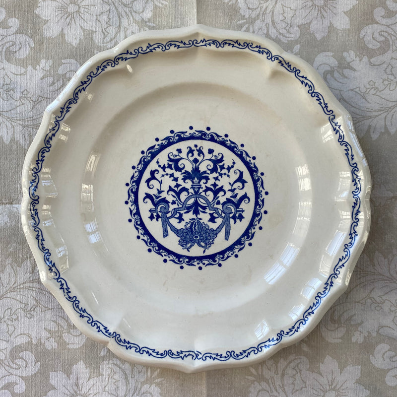 Antique Gien porcelain deep plate  |  small