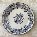 Antique black & white porcelain plate