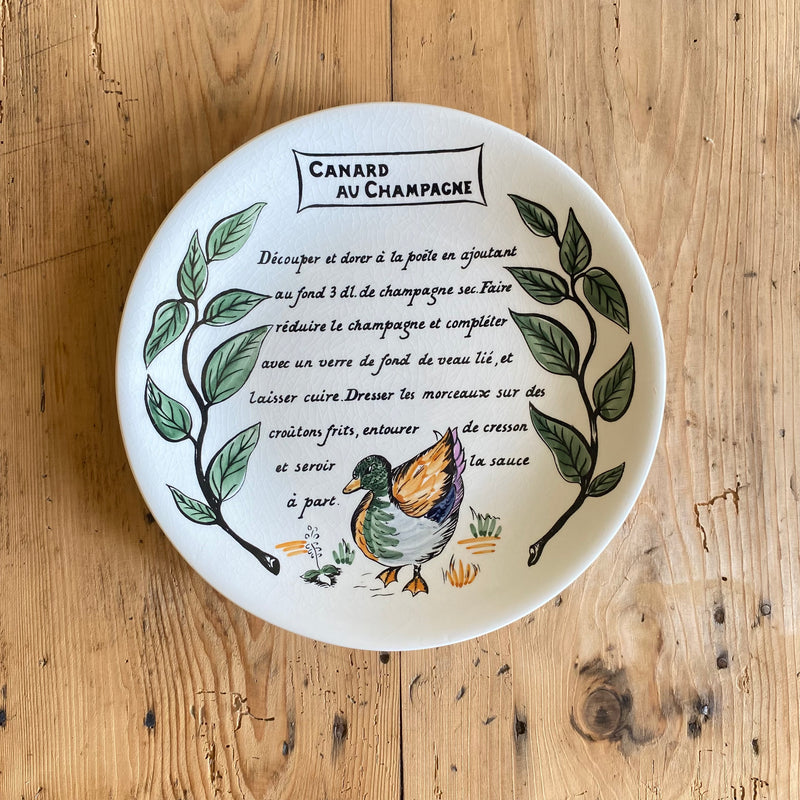 Gien "Canard au Champagne" Dinner Plate