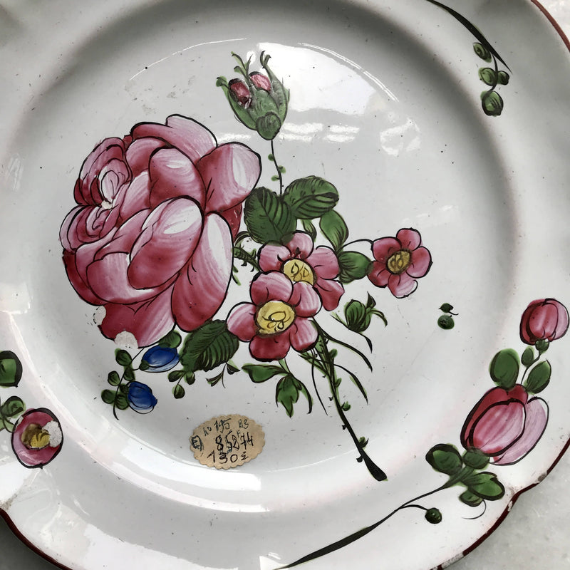 18th Century Earthenware Plate Decor de Fleurs
